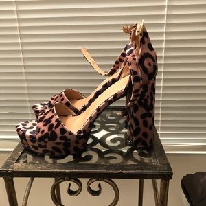 Animal print wedge shoes